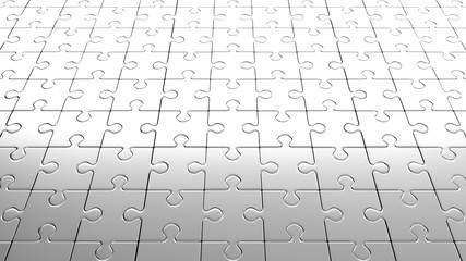 White jigsaw puzzle template background. 3D-rendering.