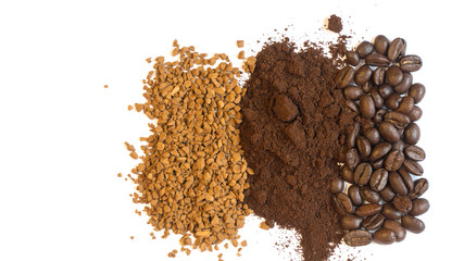 coffee isolate. coffee beans. grinding coffee.