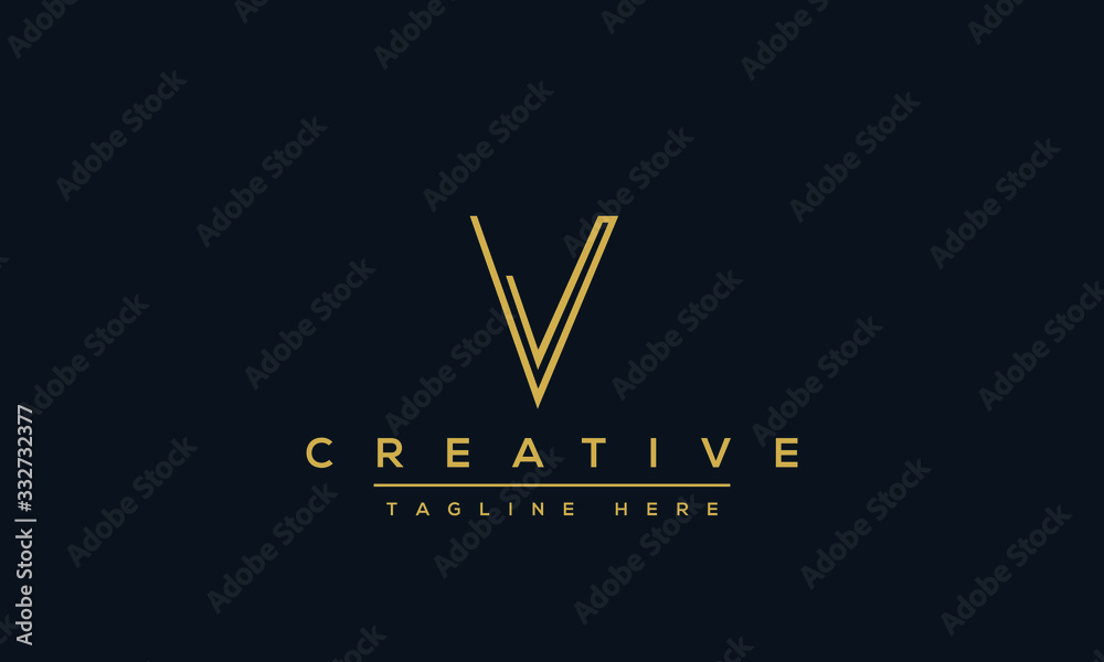 Fototapete modern creative v logo design and template. v vv icon initials based monogram and letters in vector.