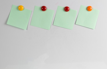 paper post-it notes on a white background