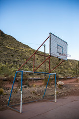 Fototapeta premium Football and basketball in Cordillera Real, Andes, Bolivia
