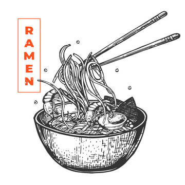 Asian Fast Food Ramen Noodle Soup