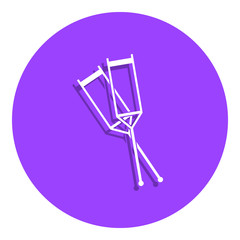 medical crutches badge icon. Simple glyph, flat vector of Medicine icons for ui and ux, website or mobile application