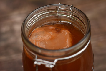 Fermenting tea with SCOBY makes Kombucha