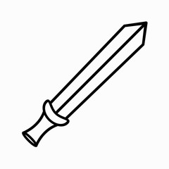 russian warrior line icon sword