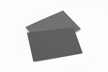 Blank black business cards composition isolated on white as template for design presentation, promotion etc.