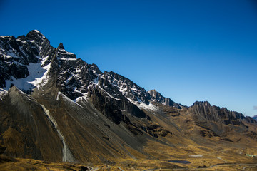 Mountain landscapes in Cordillera Real, Andes, Bolivia