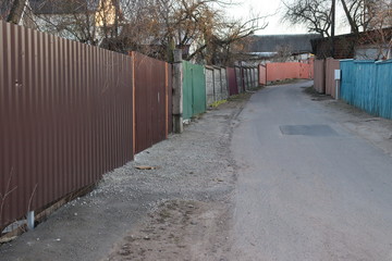 rural road in russian typcial village street