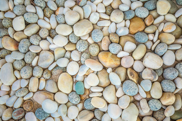 Abstract nature pebbles background. Blue pebbles texture. Stone background. Blue vintage color. Sea pebbles beach. Beautiful nature. Turquoise color