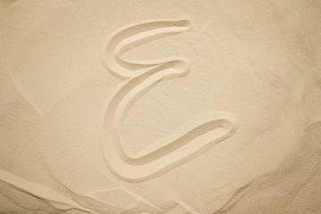  letters of the arabic alphabet drawn in the sand