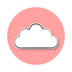 cloud sign sticker icon. Simple thin line, outline vector of Weather icons for ui and ux, website or mobile application