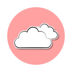 cloud sign sticker icon. Simple thin line, outline vector of Weather icons for ui and ux, website or mobile application