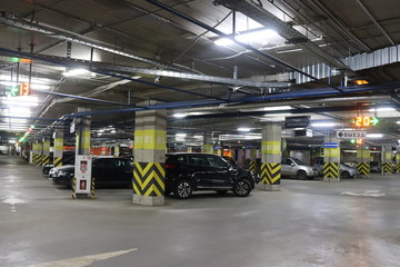 parking zone in mall with symbols