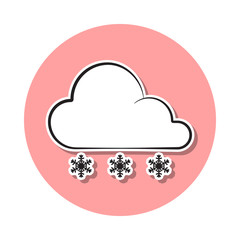 sign weather snow sticker icon. Simple thin line, outline vector of Weather icons for ui and ux, website or mobile application