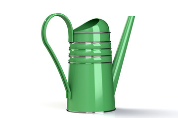 Plastic watering can for watering the flowers of the garden. 3D render