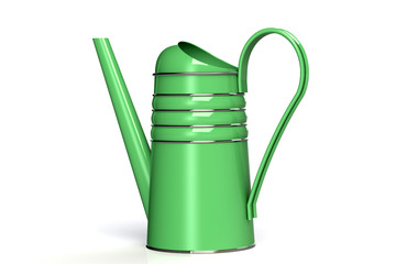 Plastic watering can for watering the flowers of the garden. 3D render