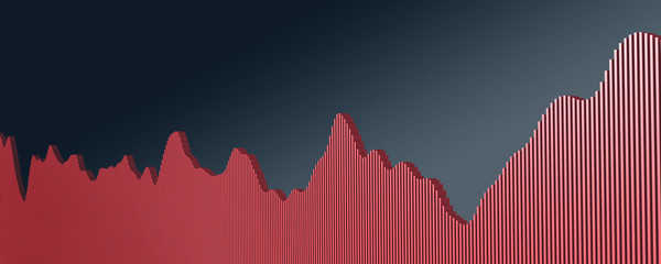Continuous horizontal block diagram - 3d illustration