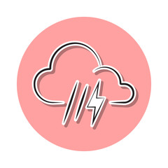 weather sign rain with thunder sticker icon. Simple thin line, outline vector of Weather icons for ui and ux, website or mobile application