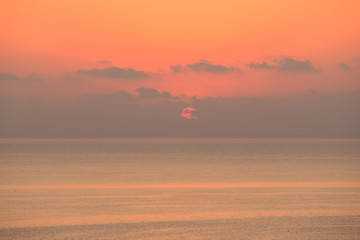 Sunrise over the sea in summer