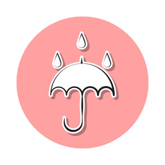 rain sign and umbrella sticker icon. Simple thin line, outline vector of Weather icons for ui and ux, website or mobile application