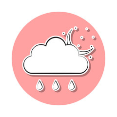 the sign of the night rain sticker icon. Simple thin line, outline vector of Weather icons for ui and ux, website or mobile application
