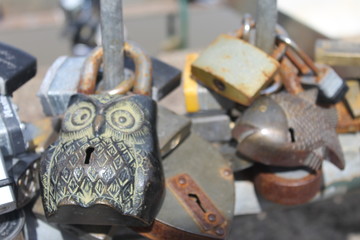 Locks on bridge