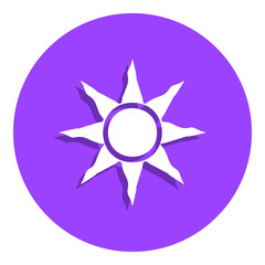 bright sun badge icon. Simple glyph, flat vector of Weather icons for ui and ux, website or mobile application