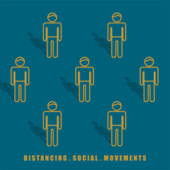 Simple Distancing Social Movement vector Illustration