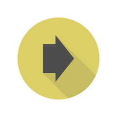 wide arrow long shadow icon. Simple glyph, flat vector of WEB icons for ui and ux, website or mobile application