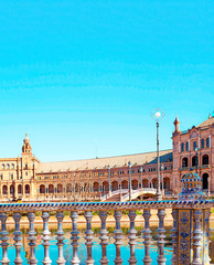 Plaza of Spain in Seville in the south of Spain. It´s an atraction for the tourist.