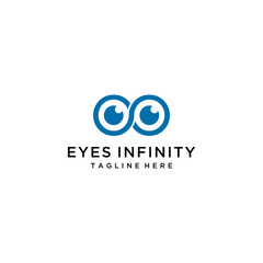Inspiration logo for vision with both eyes combined with modern infinity symbol.