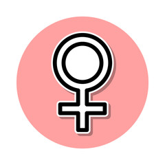 Fototapeta premium sign of a woman sticker icon. Simple thin line, outline vector of web icons for ui and ux, website or mobile application