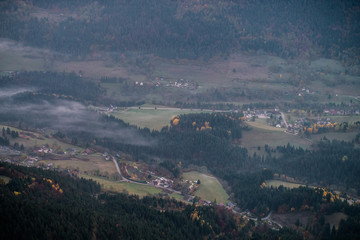 panoramic view of city at sunset