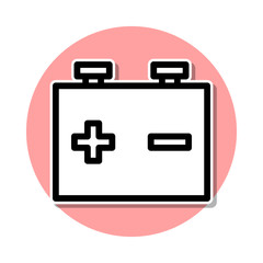 battery sticker icon. Simple thin line, outline vector of web icons for ui and ux, website or mobile application