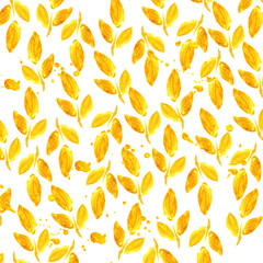 pattern of golden leaves and branches