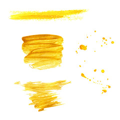 golden circle and paint splashes