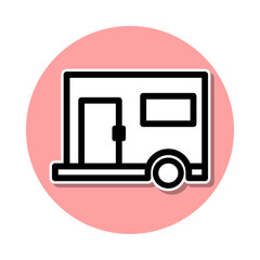 trailer sticker icon. Simple thin line, outline vector of web icons for ui and ux, website or mobile application