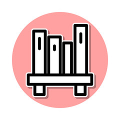 bookshelf sticker icon. Simple thin line, outline vector of web icons for ui and ux, website or mobile application