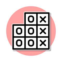 tic-tac-toe game sticker icon. Simple thin line, outline vector of web icons for ui and ux, website or mobile application