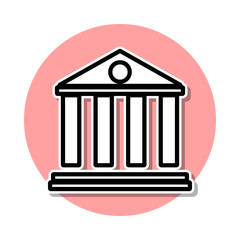 bank building sticker icon. Simple thin line, outline vector of web icons for ui and ux, website or mobile application