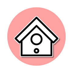 birdhouse sticker icon. Simple thin line, outline vector of web icons for ui and ux, website or mobile application