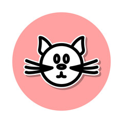 cat sticker icon. Simple thin line, outline vector of web icons for ui and ux, website or mobile application
