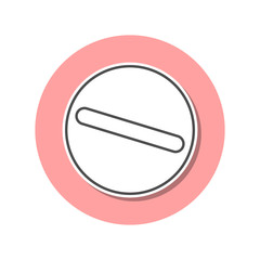 wand in circle sticker icon. Simple thin line, outline vector of web icons for ui and ux, website or mobile application