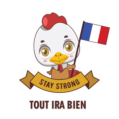 National animal of France with support message