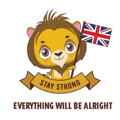 National animal of Great Britain with support message