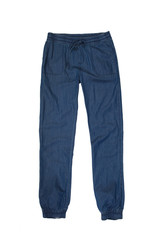 Women s jeans on a white background.