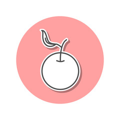an Apple sticker icon. Simple thin line, outline vector of web icons for ui and ux, website or mobile application