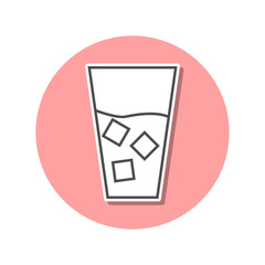 beverage with ice sticker icon. Simple thin line, outline vector of web icons for ui and ux, website or mobile application