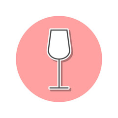 glass of wine sticker icon. Simple thin line, outline vector of web icons for ui and ux, website or mobile application