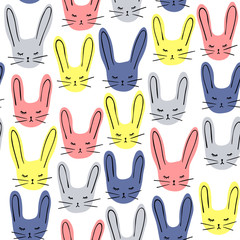 Seamless pattern with bunnies